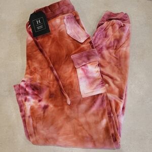 NWT Hidden Brand super soft tye die lounge pants size Small Rose